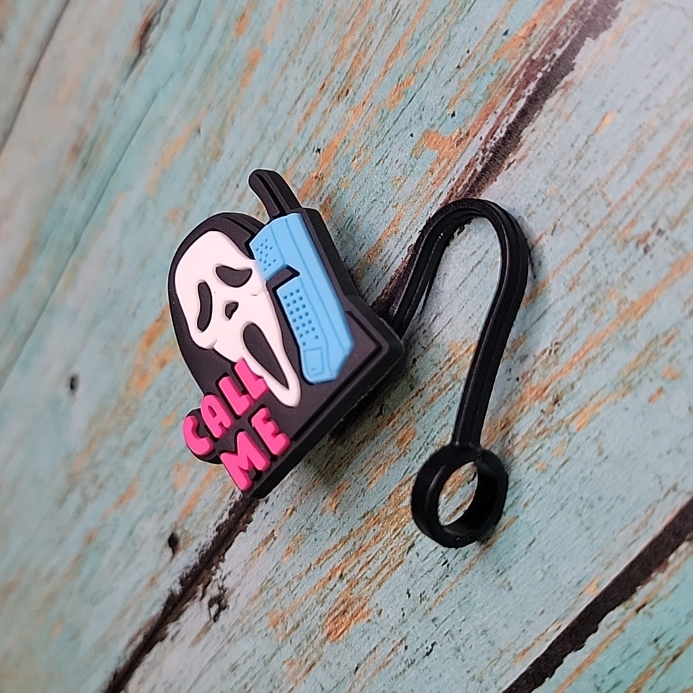 Scream Ghost Face Straw Topper - Picture 5 of 5